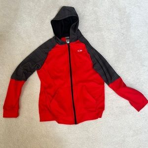 Youth L Orange Champion Zip-up hoodie
